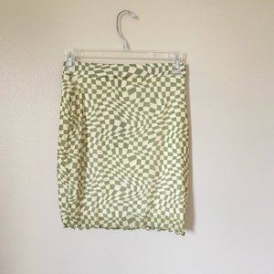 E-girl Green Checker Miniskirt